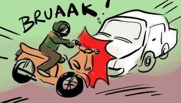 Kecelakaan lalu lintas terjadi di Jalan Raya Selabintana, Kilometer 3,5, Desa Warnasari, Kecamatan Sukabumi, pada Kamis pagi (14/8).