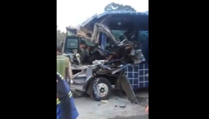 Potret Bus MGI Kecelakaan di Tol Bocimi, Tiga Warga Cibadak Jadi Korban