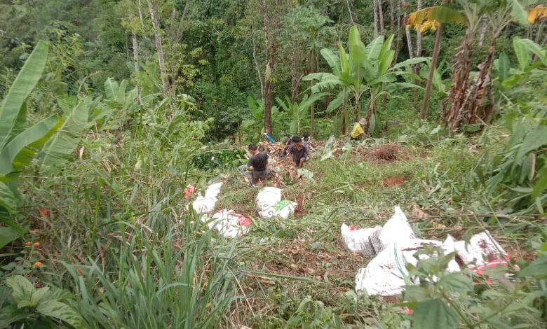 Lokasi truk terjun ke jurang di tanjakan leter S Cikidang, Kabupaten Sukabumi. Selasa (19/8/2025).